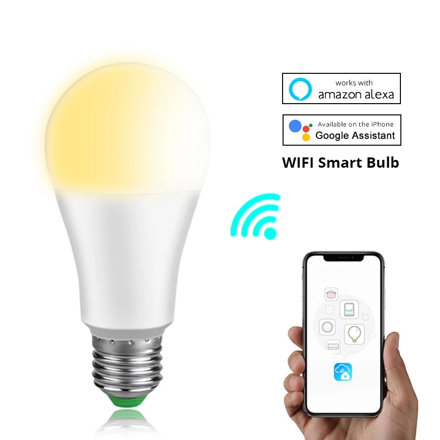 Приглушаемая умсветильник лампа с Wi Fi 15 Вт E14 B22 E27 настольная управлением через