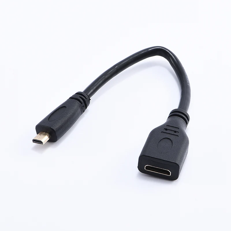 CY Micro HDMI 1.4 Male Type D to Mini HDMI 1.4 Female Type C Extension Cable for Laptop PC HDTV 10cm 