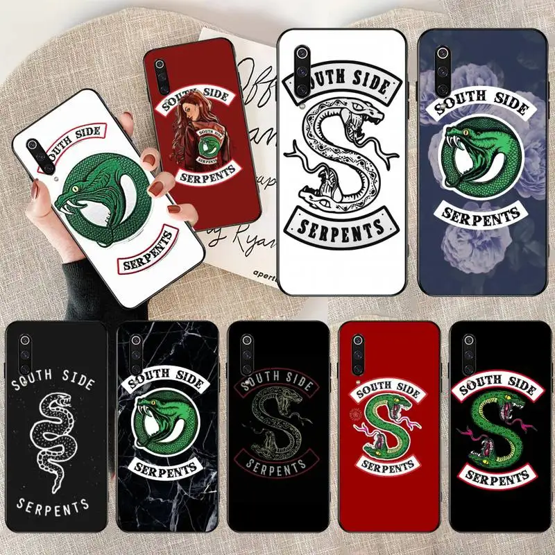 

HPCHCJHM South Side Snake Cover Black Soft Shell Phone Case for Xiaomi Mi10 10Pro 10 lite Mi9 9SE 8SE Pocophone F1 Mi8 Lite