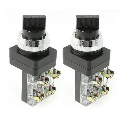 AC 250V 6A DPST Черный поворотный селектор 3 положения защелкивающийся кнопочный переключатель