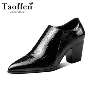 

TAOFFEN Women Pumps Spring Party Office Work Shoes Zipper Formal Pointed Toe Dress Shoes Women Fashion Pumps Size 33-43