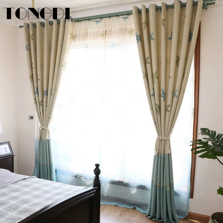 Затемняющая занавеска TONGDI для детей элегантные милые яркие занавески в полоску с