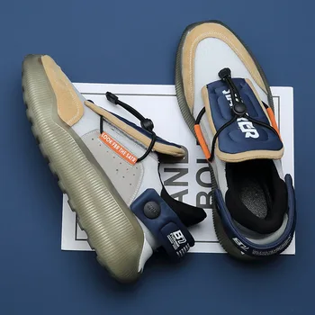 

Fashion High Top Men Sneakers Genuine Leather Platform White Chunky Sneakers Men Hip Hop Street Shoes Tenis Masculino