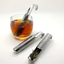 Портативный практичный свободный фильтр для труб, фильтр для заварки чая из нержавеющей стали, НОВЫЕ Травяные специи, сетка для листьев, посуда для напитков, аксессуары