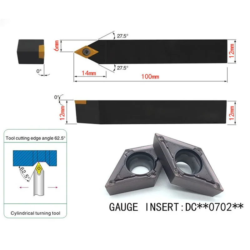 1 pcs SDNCN1212H07+DCMT070204/DCGT070202/04/08 AK H01 Degrees External Turning Tool Holder Used on CNC Lathe Machine | Инструменты