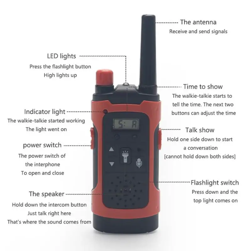2 шт Мини Беспроводная детская рация Игрушка Дети портативные электронные игрушки наружные портативные двухсторонние дальние переговорные