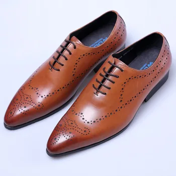 

Men's Shoes Varved Pointed Toe Business Formal Wear Leather Shoes Men's Zapatos De Hombre Oxfords Chaussure Homme