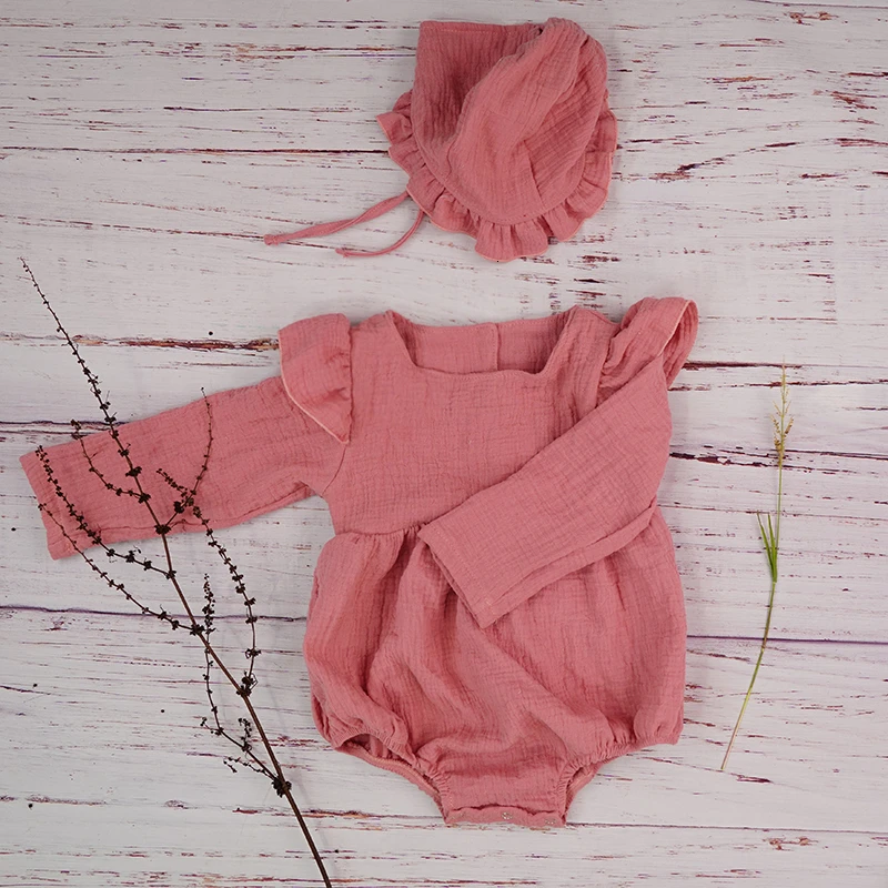 JY20PINK Осенние Комбинезоны для маленьких девочек; повязка на голову с бантом; хлопковый комбинезон для новорожденных; одежда для малышей; летние милые костюмы принцессы; Одежда для младенцев - Цвет: JY20PINK