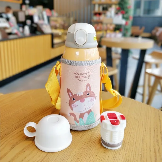 Baby Feeding Cup With Cover Stainless Steel Milk Thermos for Children  Insulated hot water Bottle leak-poof thermal Cup