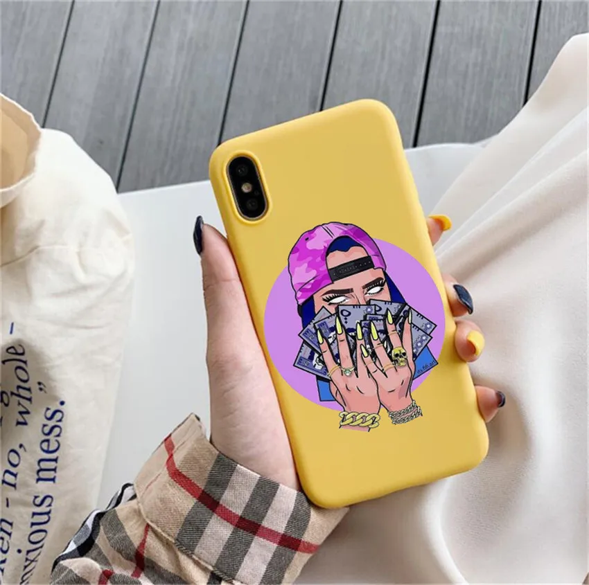 

KDMOJI MONEY STACKS finger Case For iPhone X 7 Plus XS 10 Case Silicone Phone Cover For iPhone 6S 8 6 Plus XS Max Case