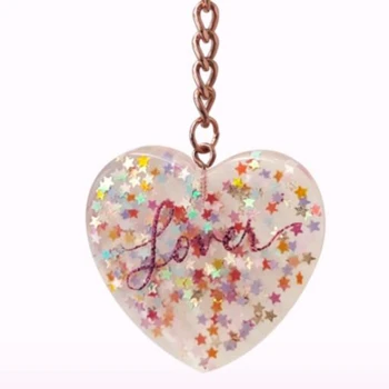 

2020 New Crystal Epoxy Resin Mold Love Heart Five-pointed Star Moon Shape Keychain Mould