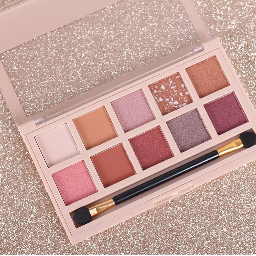 10-Цвет Shimmer МАТОВЫЕ тени для век Palett ePearlescent Очаровательная длительное Водонепроницаемый устойчивый к пятнам Цвет быстро тени для век
