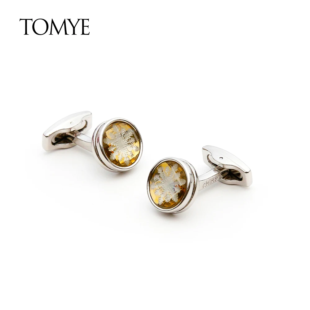 Запонки для рубашки TOMYE XK21S002 высококачественные модные круглые мужские