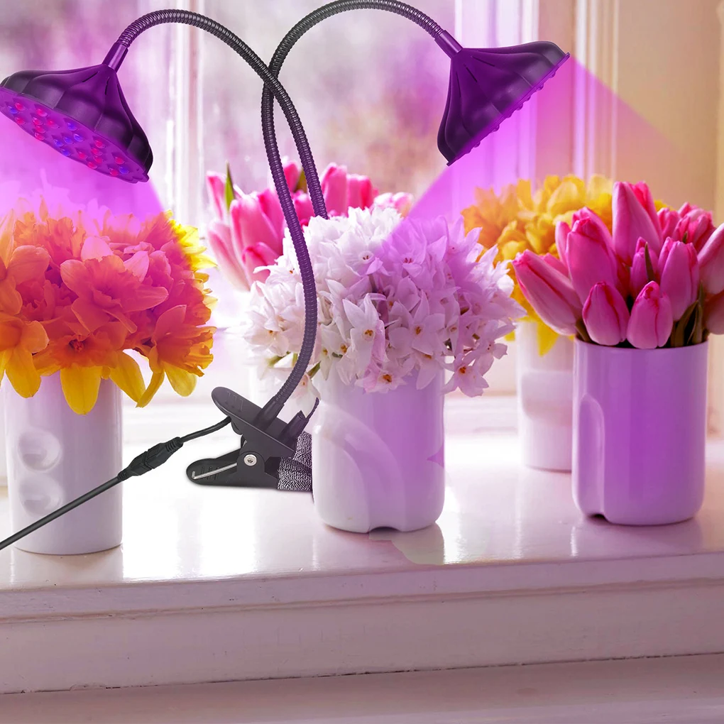 

Dual Head Red Blue LED Plant Grow Light 360 Degree Adjustable Gooseneck Indoor Plants Greenhouse Growing Lamp