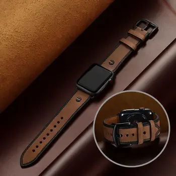 

Leather strap for Apple watch band 44 mm 40mm iWatch band 42mm 38mm High Grade watchband bracelet Apple watch 5 4 3 38 42 44mm