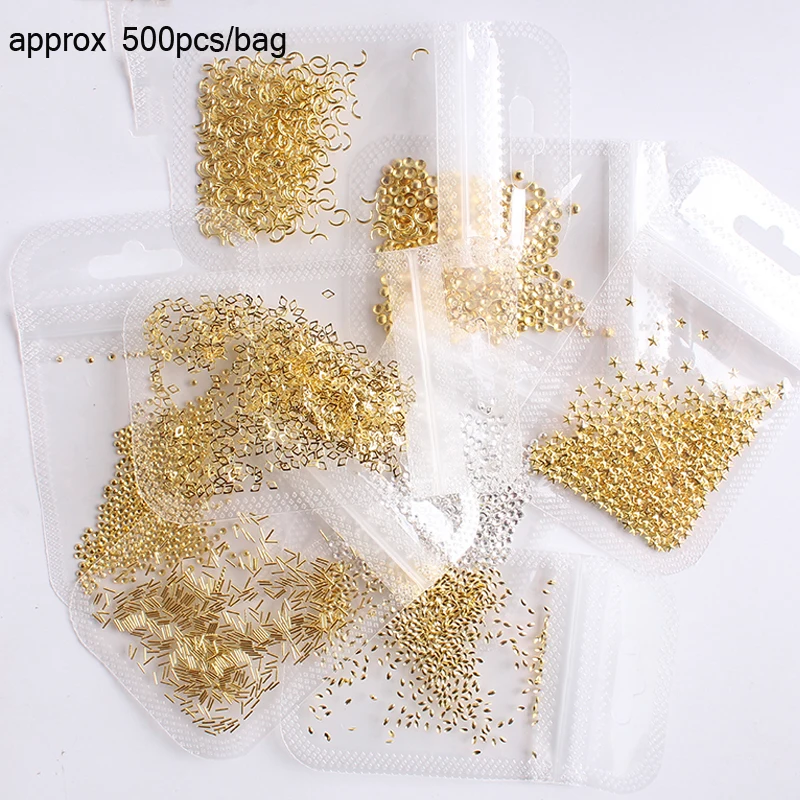 1bag approx 500pcs nail art metal rivets Nail Studs Slider Manicure metal patch for nail accessories decoration jsce-25dtrd