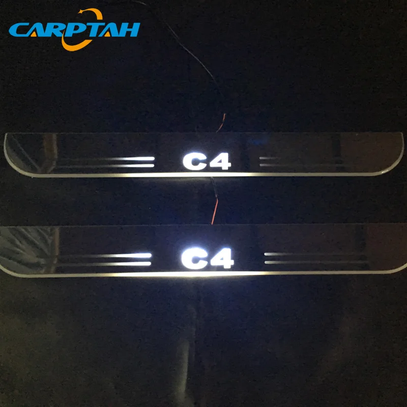 CARPTAH отделка педали автомобиля наружные части светодиодный порог Накладка дорожка динамический стример светильник для Citroen C4