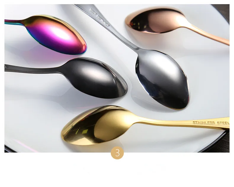 4pcs / lot stainless steel cutlery spoon western steak Gold-plated high-end cutlery set