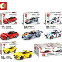 Блоки sembo, супер гоночный автомобиль, Строительные кирпичи, известная модель автомобиля, скоростные рождественские подарки для мальчиков, детские игрушки для детей 607048