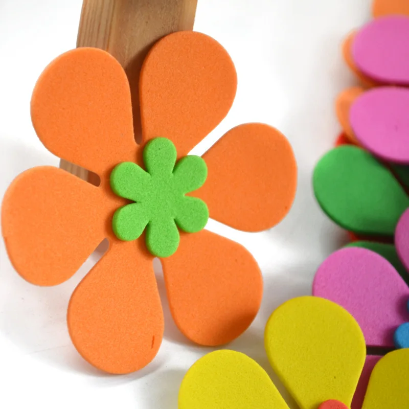 T-N Decorative EVA Foam Colorful Flowers Handmade Wall Stickers Toys Grass Room Children Learning Educational Party Decor DIY