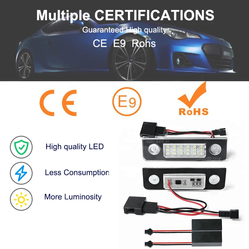 2X безошибочный 18SMD светодиодный светильник для номерного знака skoda octavia light s льник