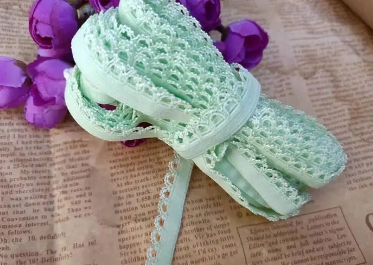 5 Meters Colored Embroidered Elastic Lace Trim Accessories Beautiful Thin Stretch Lace Ribbon DIY Sewing Underwear Supplies 10mm