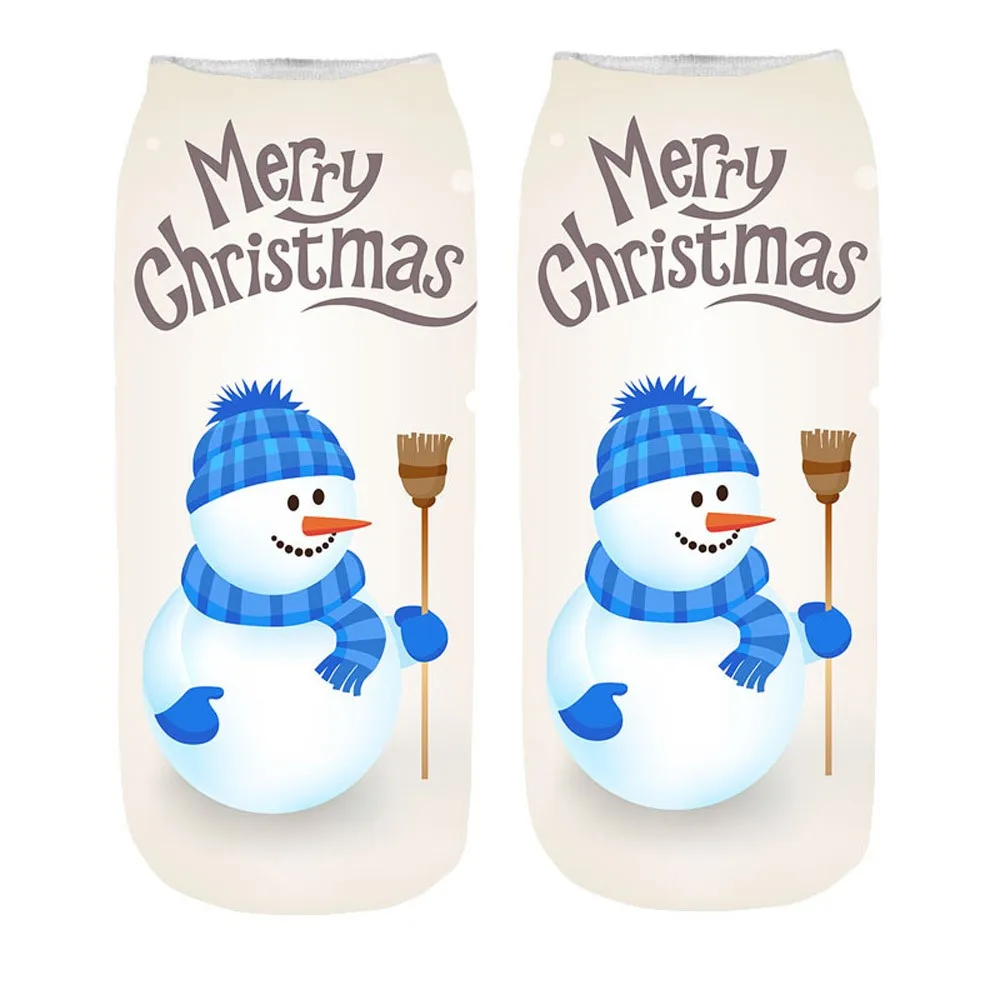 Рождественские носки для женщин и мужчин, забавные носки, носки с принтом снеговика и лося, новинка, skarpetki damskie, женские носки