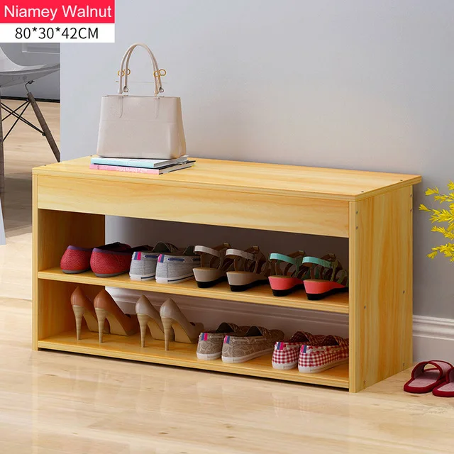 D Nordic Creative Entrance Shoe Bench Storage Stool Multi-function Double-layer Shoe Rack Living Room Sofa Stool - Цвет: D
