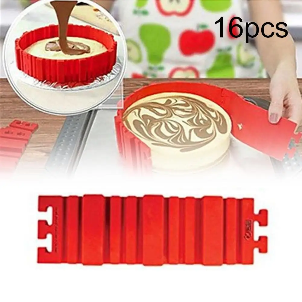 16pcs 4/8/12/16 шт. силиконовых кейсов для выпекания хлебобулочных изделий квадратный прямоугольный круглый Форма Волшебная выпечка испечь змея Molud Кондитерские инструменты Прямая - Цвет: 16pcs