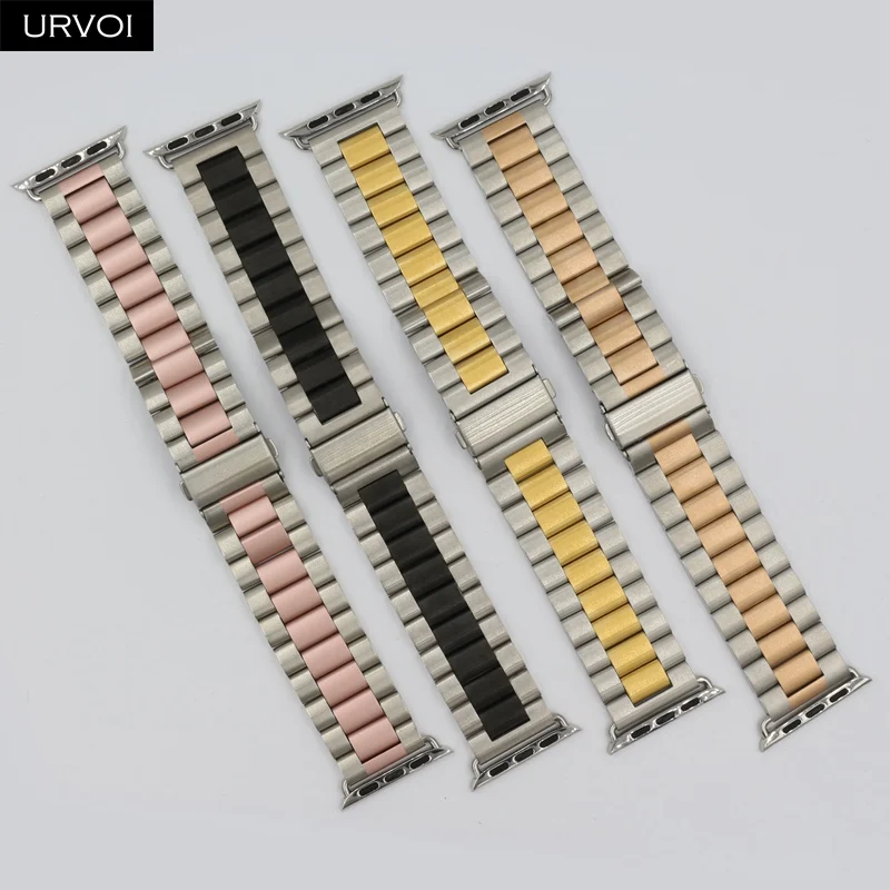 Браслет URVOI для apple watch series 6 SE 5 4 3 2 1 ремешок iWatch звеньевой браслет из нержавеющей
