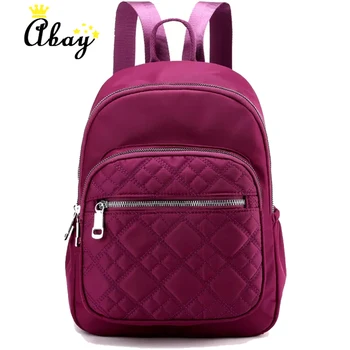 

2019 new brand large capacity waterproof nylon ladies backpack high quality student bag ladies luxury diamond plaid backpack