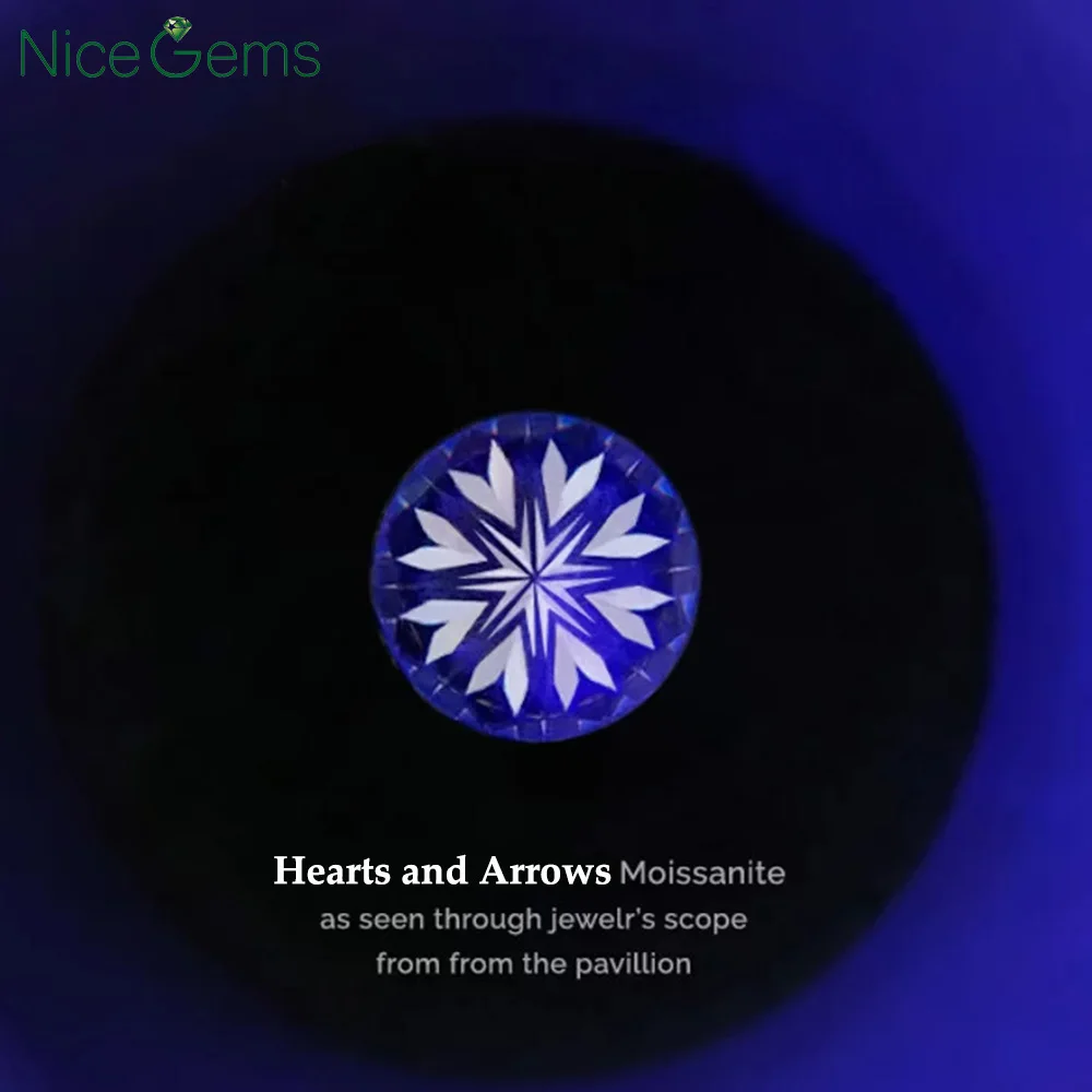 NiceGems D цветной Муассанит 0 5 CTW 3EX Сердца и стрелы мм муассаниты свободные