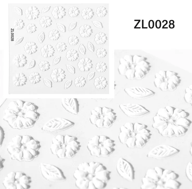 ZL0028 5d стерео стикер для дизайна ногтей бесшовная стерео сетка красные синие цветы фототерапия 3d наклейка шайба под гвоздь задняя клеевая паста - Цвет: ZL0028