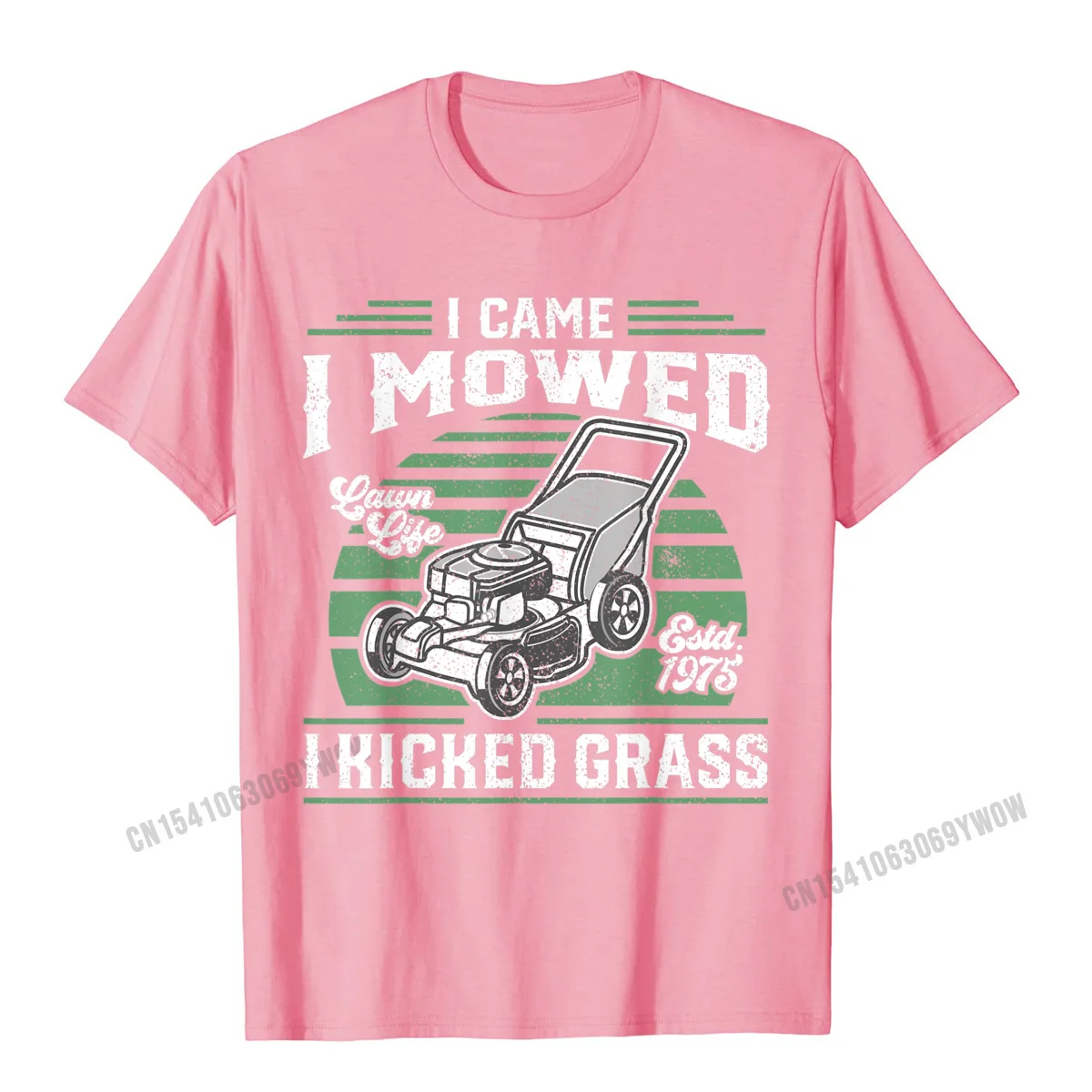 Design Group Summer Autumn Cotton Fabric Round Neck Men Tops Tees Custom Tee-Shirt New Coming Short Sleeve T Shirt I Came I Mowed I Kicked Grass Funny Lawn Mower Gift For Dad T-Shirt__81 pink