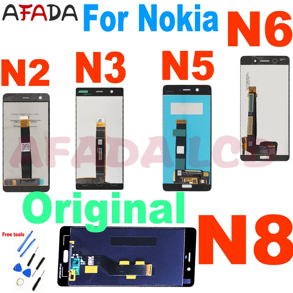 Originale Per Nokia 3 N3 Ta-1020 Ta-1028 Ta-1032 Ta-1038 Per Il Nokia 5 N5 6 N6 8 N8 Display Lcd Touch Screen Digitizer Assembly