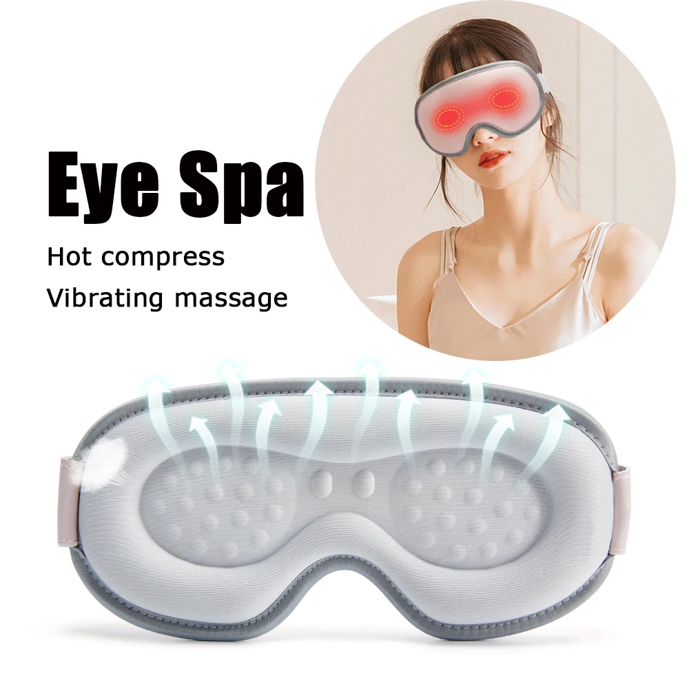 Heated Eye Mask Vibration Massager Eye Spa Hot Compress Therapy