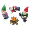 4pcs Fairy Miniature Garden Accessories Collectible Figurines Miniature Gardening Gnomes Figurines Ornaments Drunk Gnomes Kit