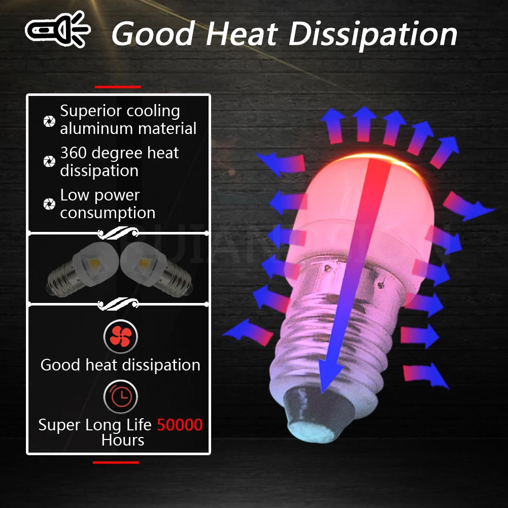 2pc E10 Light DC 3V 6V 12V 5050 LED Screw Indicator Bulb Mini Warning Automobile instrument lamp Width Signal Lamp 4300K White
