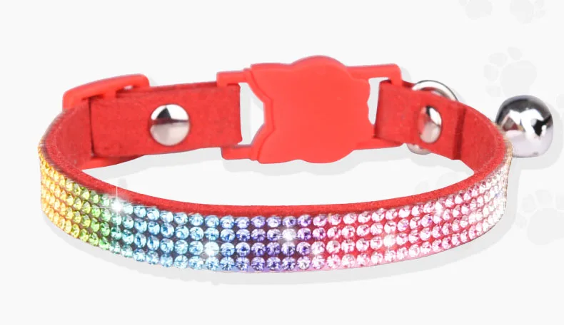 Bling Pet Collar Rhinestone PU Leather Crystal Diamond Puppy Cat Collar Adjustable Safety Buckle Pets Supplies Dog Accessories