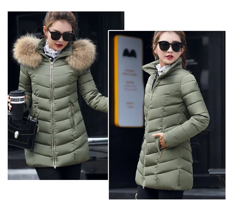 Новинка, зимняя женская куртка, теплое меховое длинное пальто, хлопковая парка, модная, тонкая, толстая, Женская куртка, пальто, manteau femme