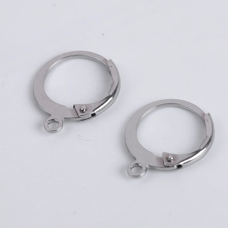 20 Pcs/Lot 14x12mm Stainless Steel Diy French Earring Hooks Wire Settings Base Hoops Earrings Accessories For Jewelry Making