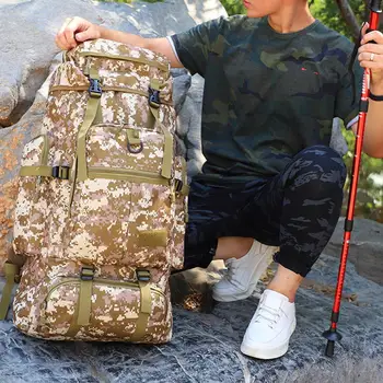 

Backpack Traveling Backpack Outdoor Climbing Bag Field Survival Picnic 75L Nylon Knapsack Rucksack Practical