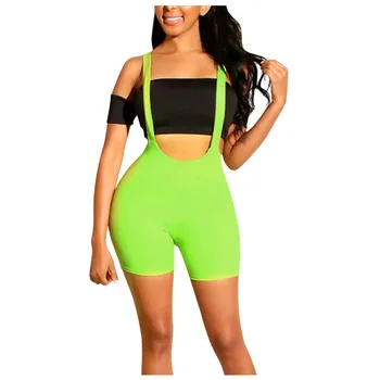

Women Sexy Sleeveless Strap V-neck Stretch Jumpsuit Romper Short Biker Shorts Bodysuit Leotard Backless Hollow Out Bodysuit Hot
