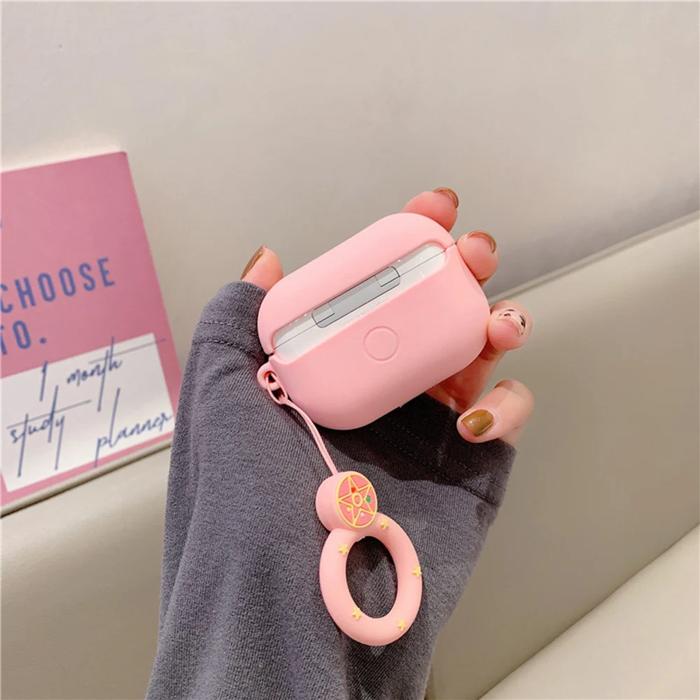 3D чехол для наушников для AirPods 3, силиконовый чехол с милым мультяшным изображением розовой звезды для Apple Air pods Pro с кольцом на палец