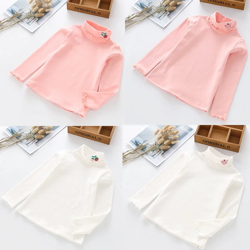 

New 2019 Baby Girl Cute Long Sleeve Autumn T-Shirts Kids Embroidery Floral Printed Tops Tees Casual Blouse