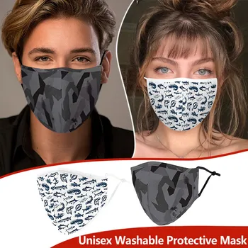 

1PCS Anti-dust Cloth Mask Reusable Pocket Mouth Filter Printed Unisex Face Cover For Man And Women Protective Adults Ear Loops