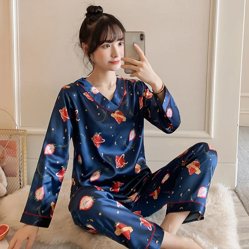 

Liang xing-V-neck Viscose 3D Strawberry Double Long Printed Set M-XXL Code