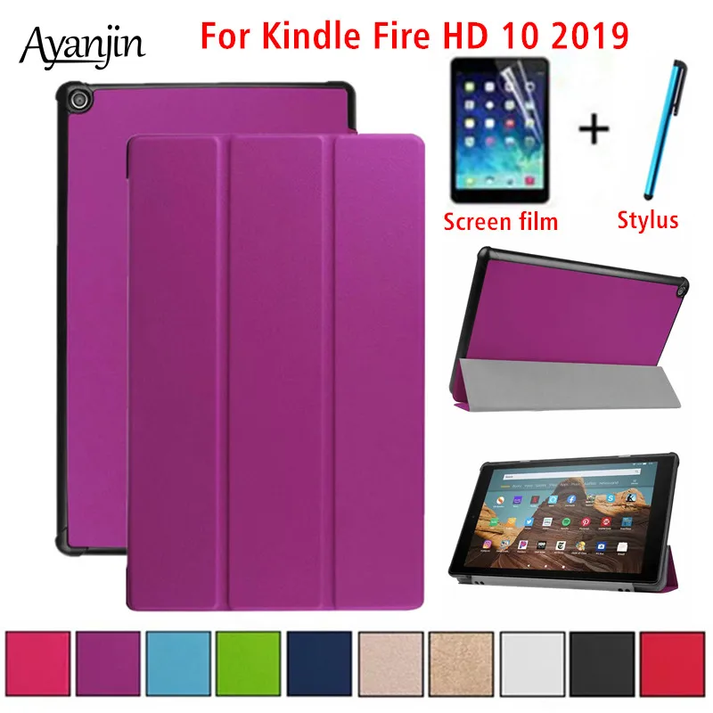Тонкий Магнитный чехол подставка из искусственной кожи для Amazon Kindle Fire HD 10 2019