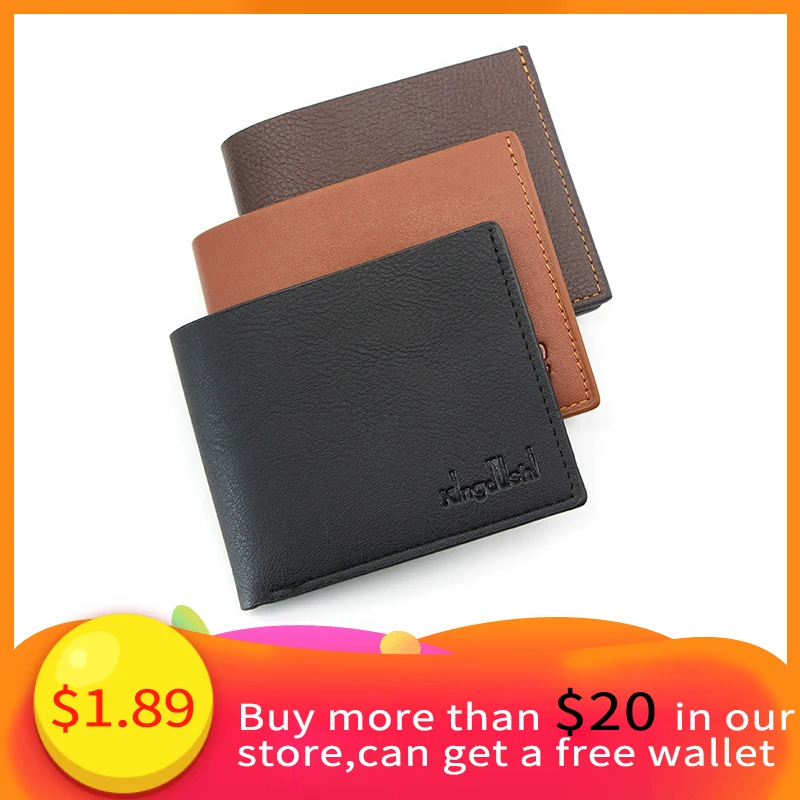 

Men's Wallet Fashion Smooth Soft Leather Multi-function Wallet Tide Short Slim Bifold ID Credit Card Holder Male Pocket Purse