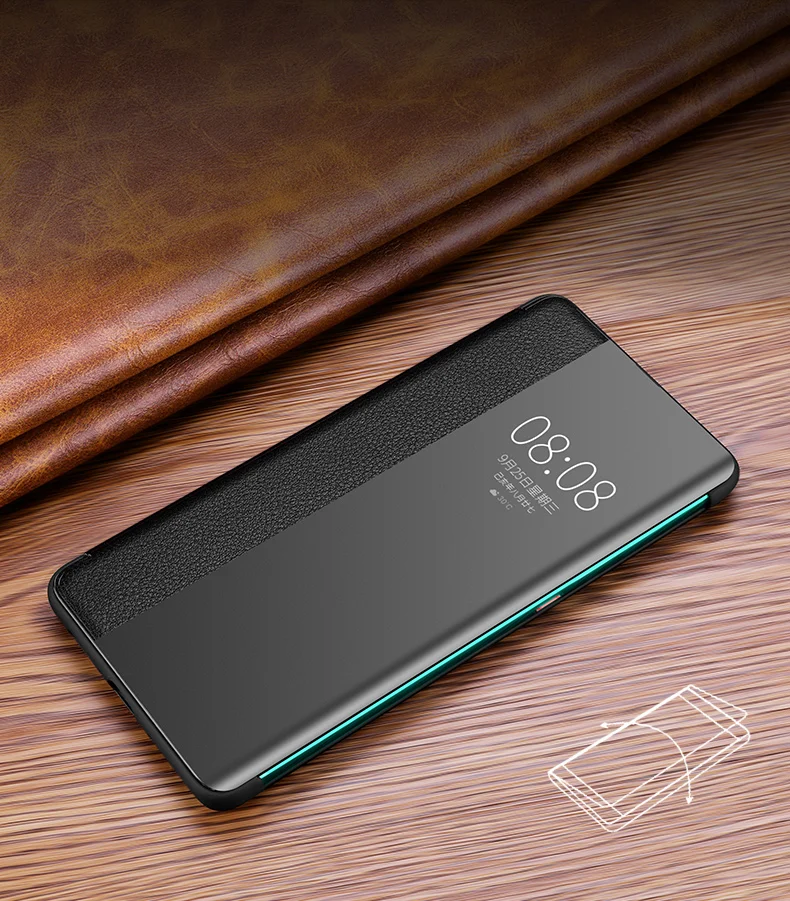 Роскошный чехол-книжка Smart Touch mate 30pro из натуральной кожи для huawei mate 30 20 P30 Pro mate 20x mate 30 5G View Window, чехол для телефона